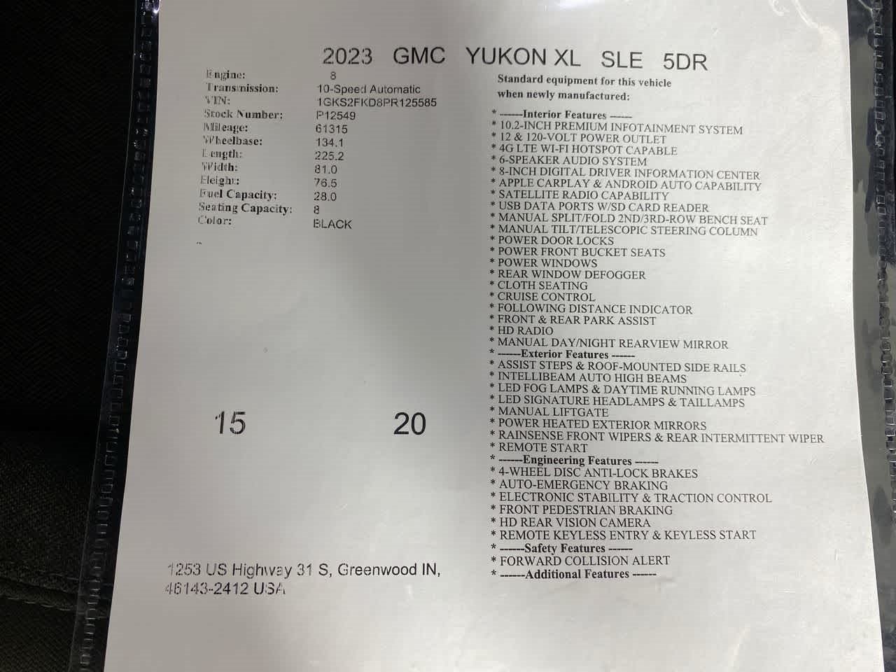 2023 GMC Yukon XL SLE